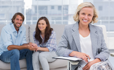 Happy Couple with Therapist